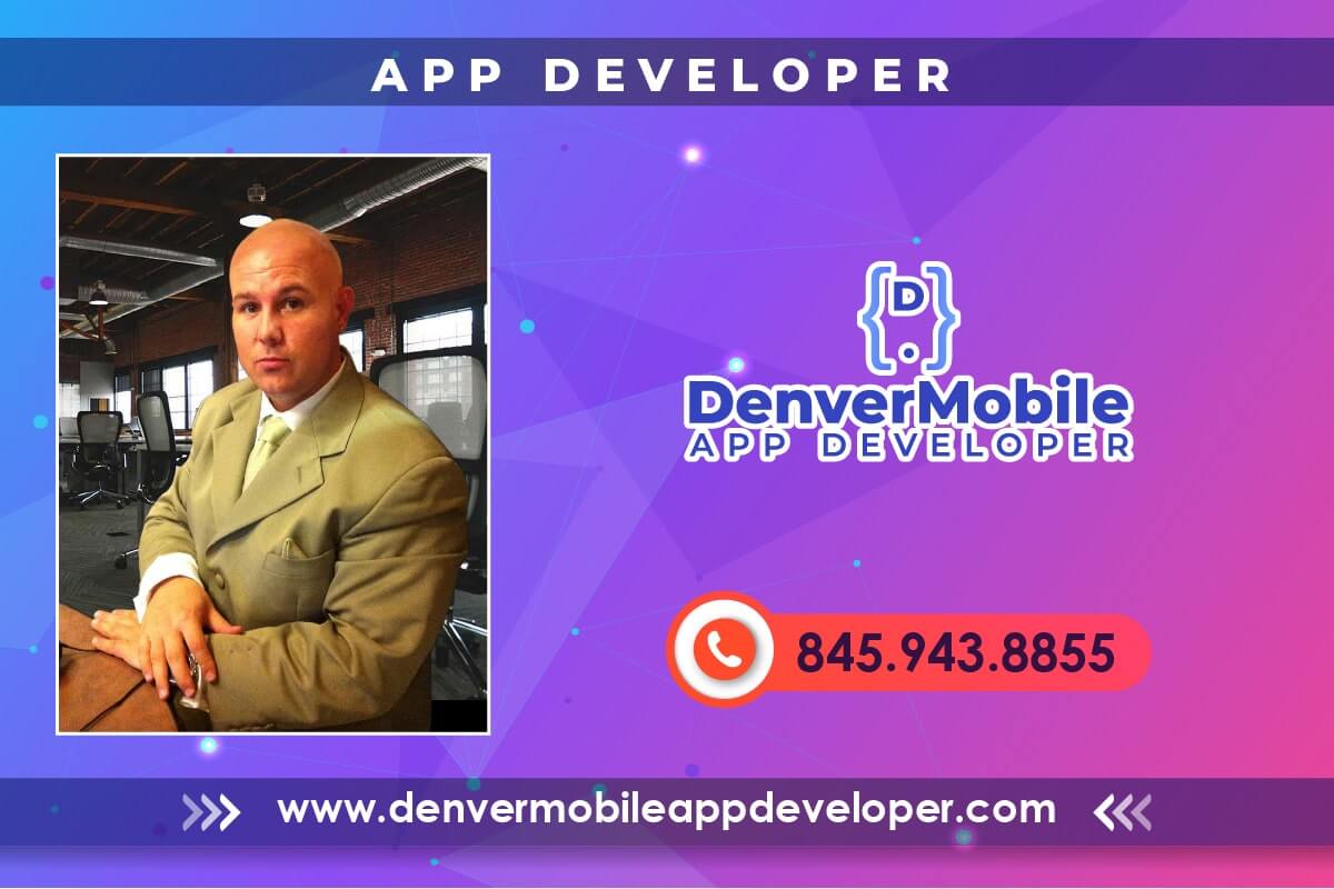 Mobile app developer banner with contact info