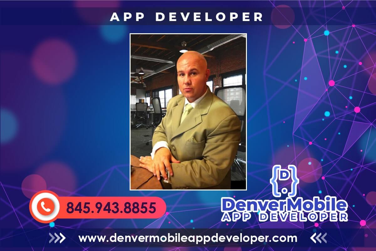 Mobile app developer banner with contact info