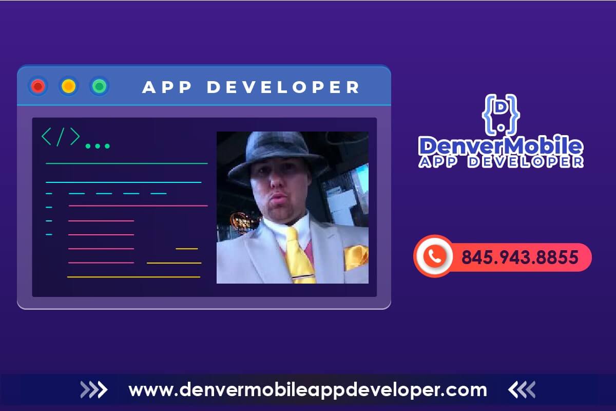 Mobile app developer banner with contact info