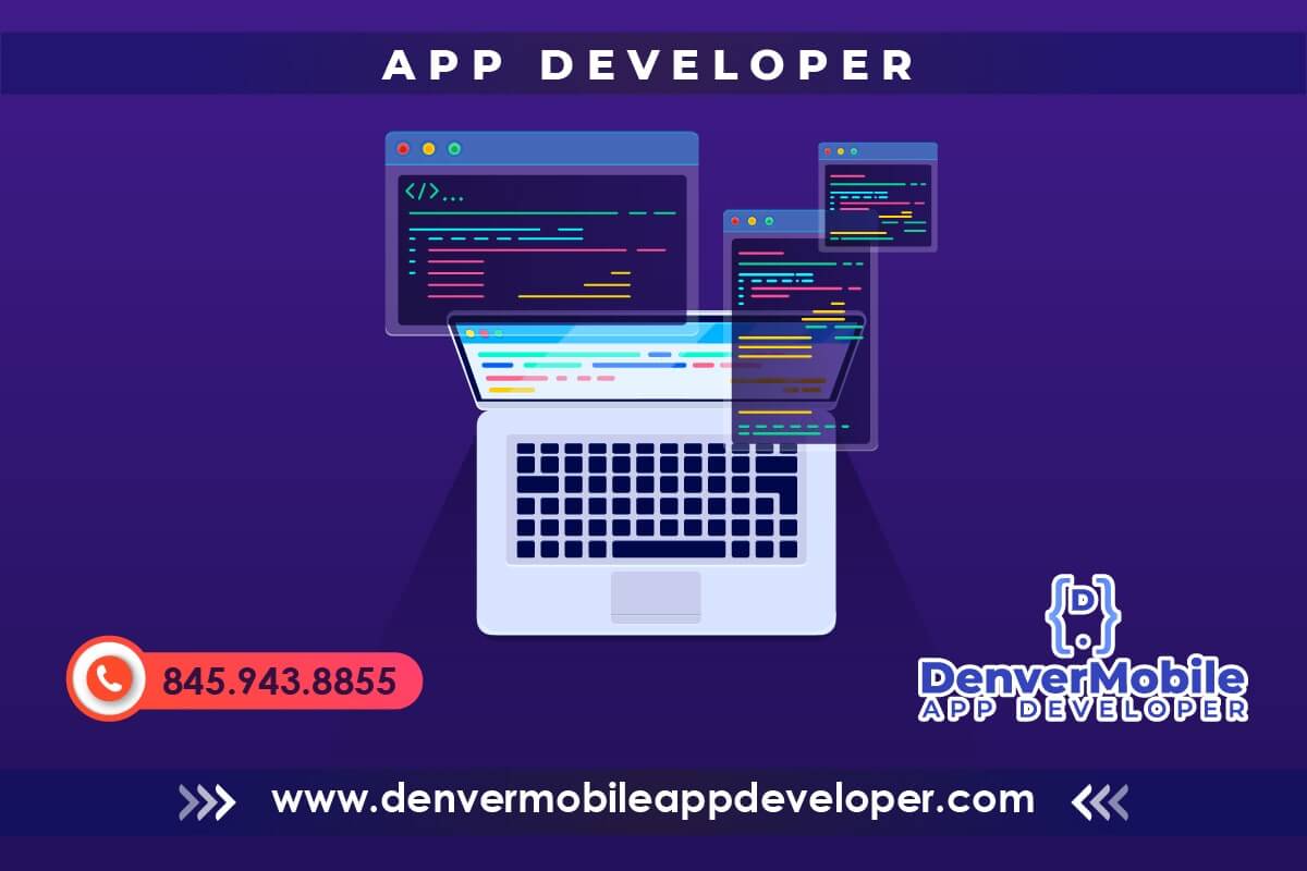 Mobile app developer banner with contact info