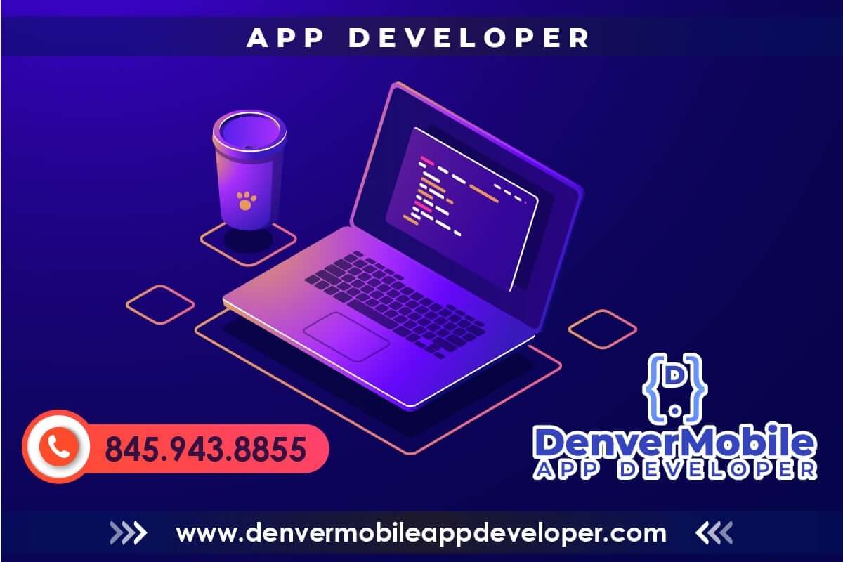 Mobile app developer banner with contact info