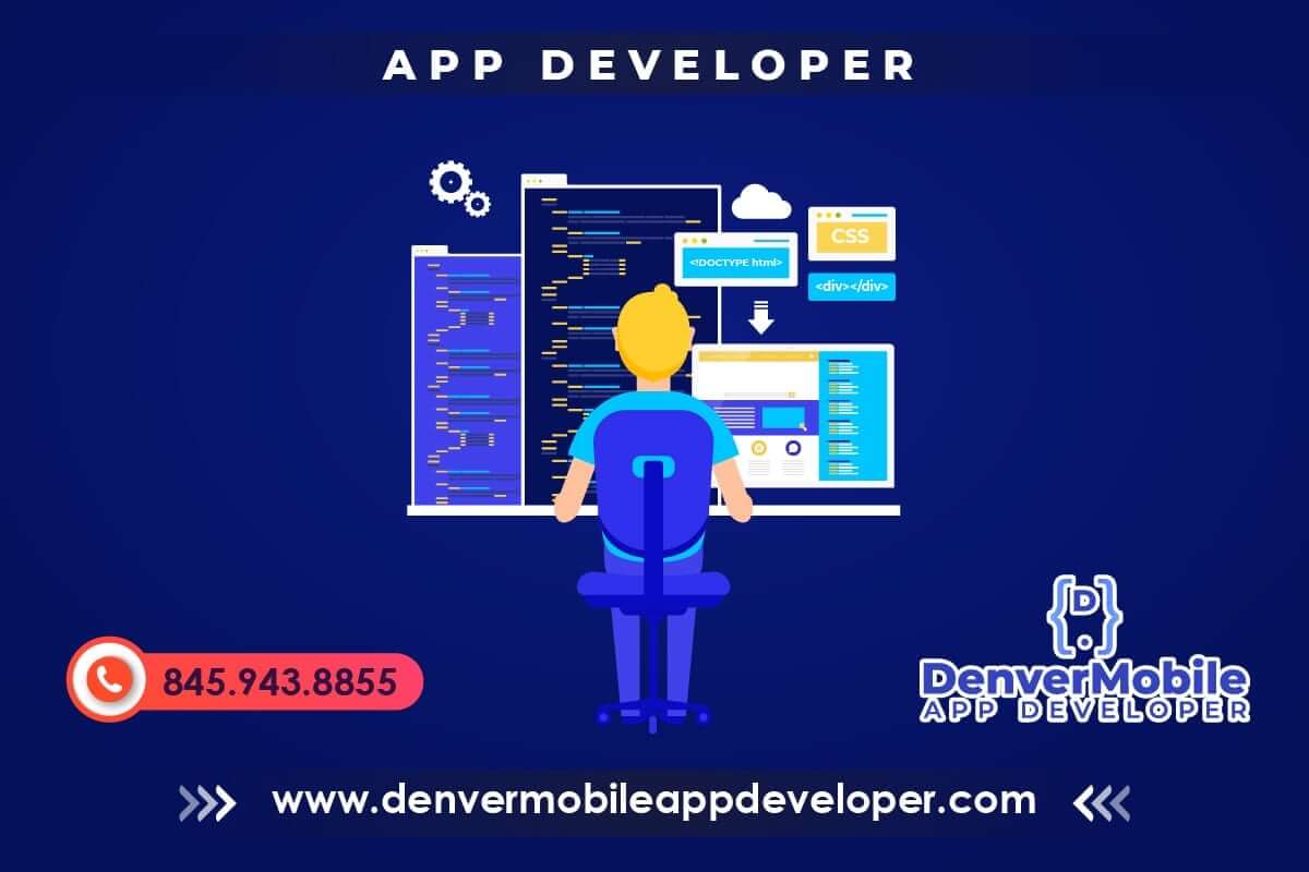 Mobile app developer banner with contact info