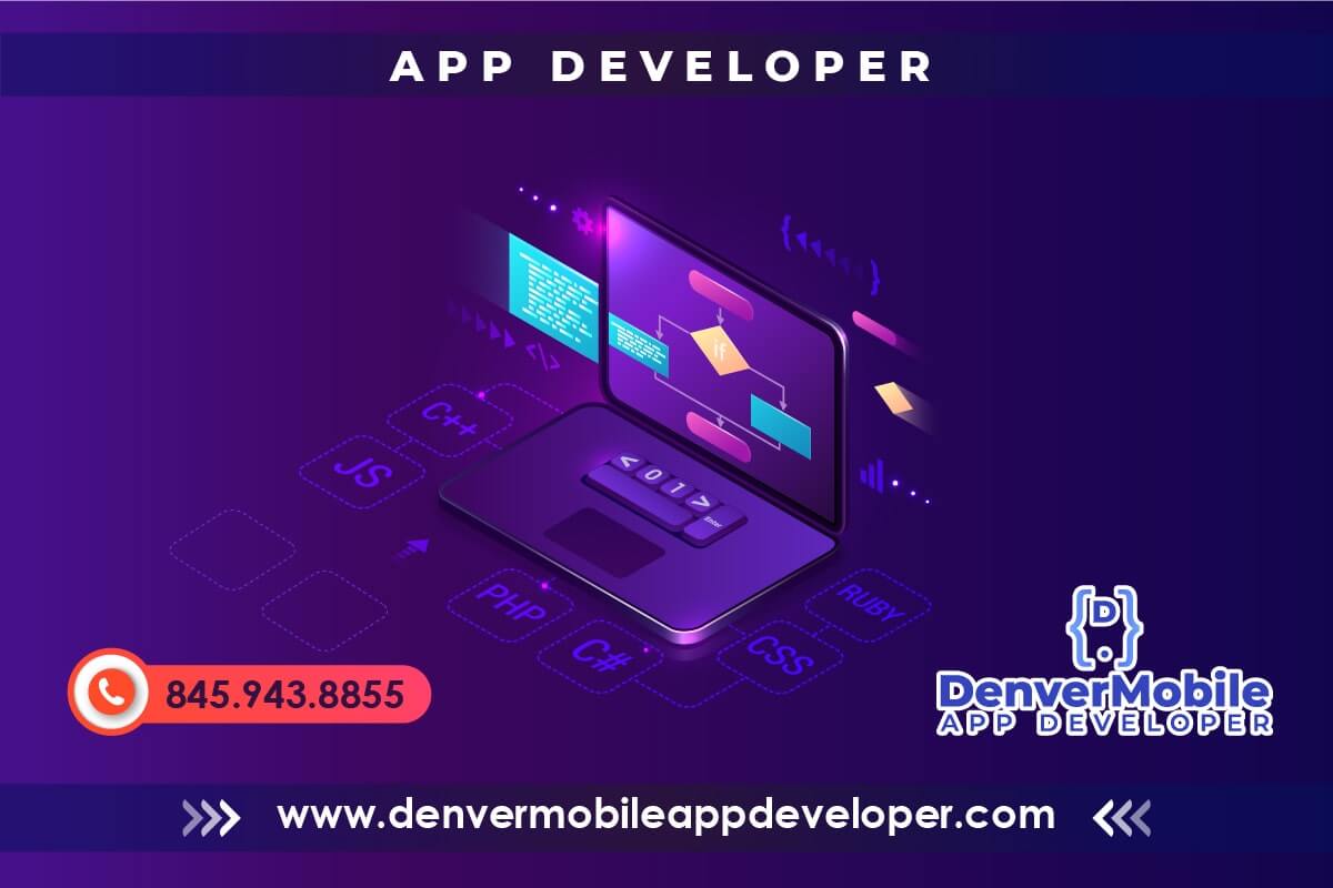 Mobile app developer banner with contact info